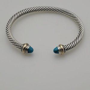 David Yurman Bracelet  Turquoise and 14K Gold 5mm